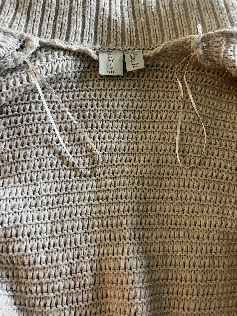Joie Cream Oatmeal Chunky Knit Zip Cardigan Small - Picture 7 of 7